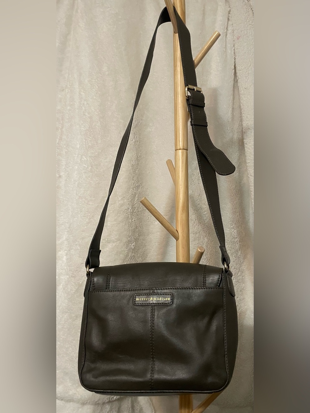 mercer & madison Dark Brown Leather shoulder Bag